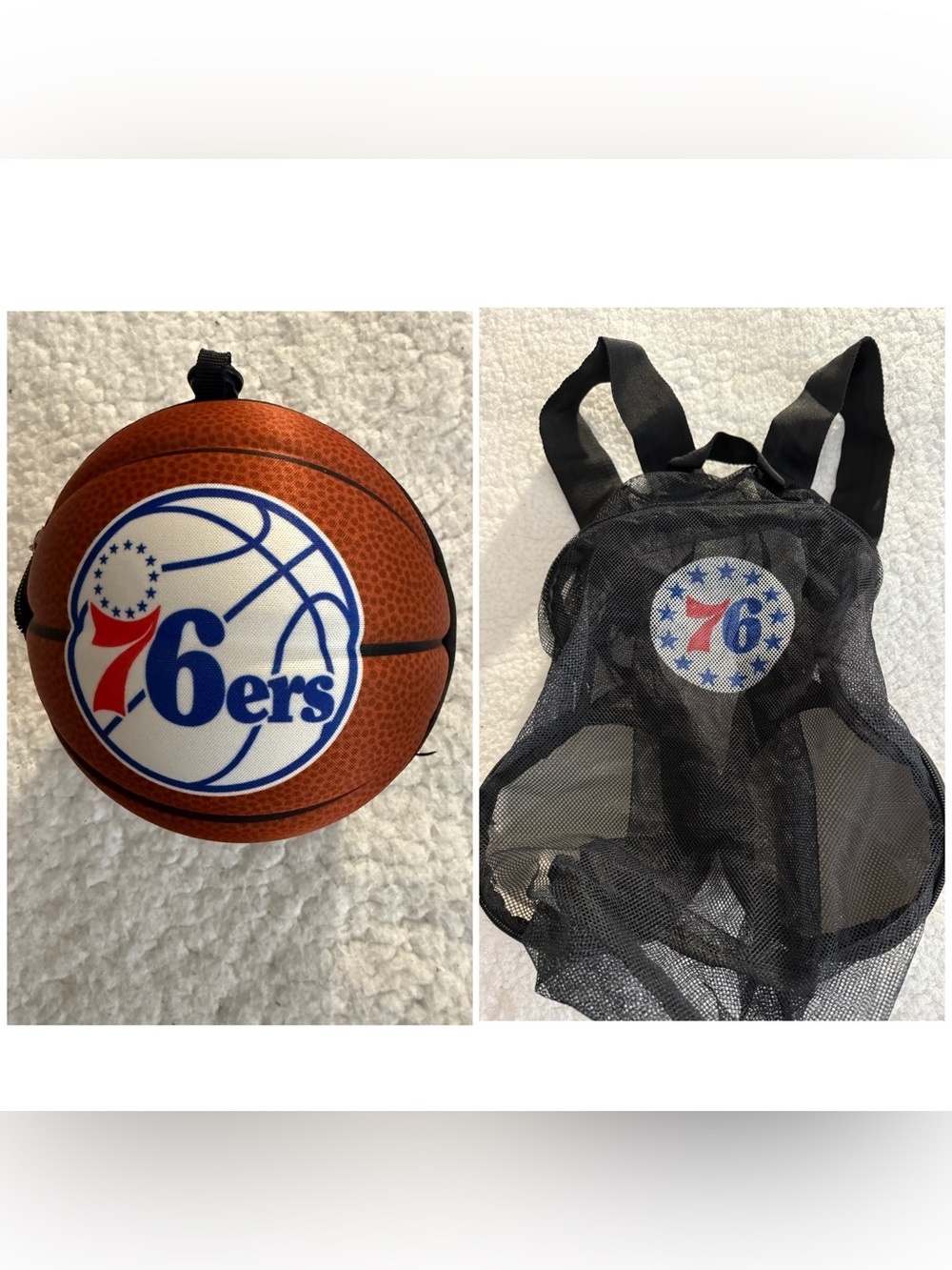 ⭐️ 3/$20 NBA Philadelphia 76ers Basketball shapes case with mesh bag inside